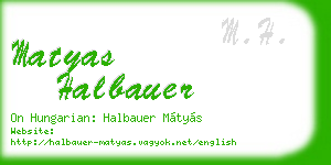 matyas halbauer business card